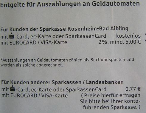 Sparkassenautomat Rosenhem